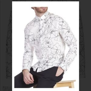 NWT IKKS mens printed cotton shirt